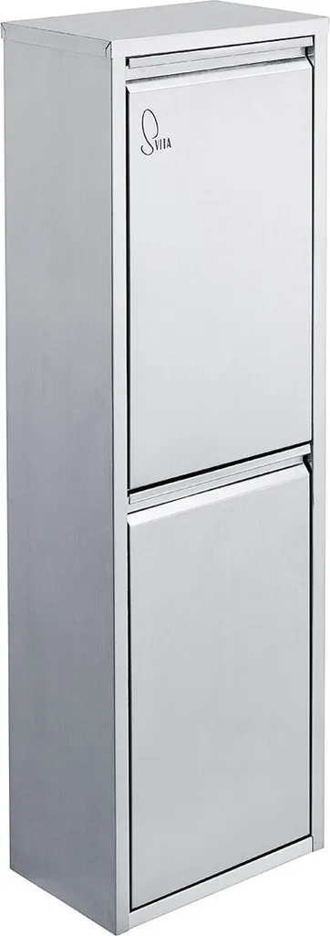 Poubelle à Pédale 30L en Acier Inoxydable Argentée avec 2 Bacs de 15L