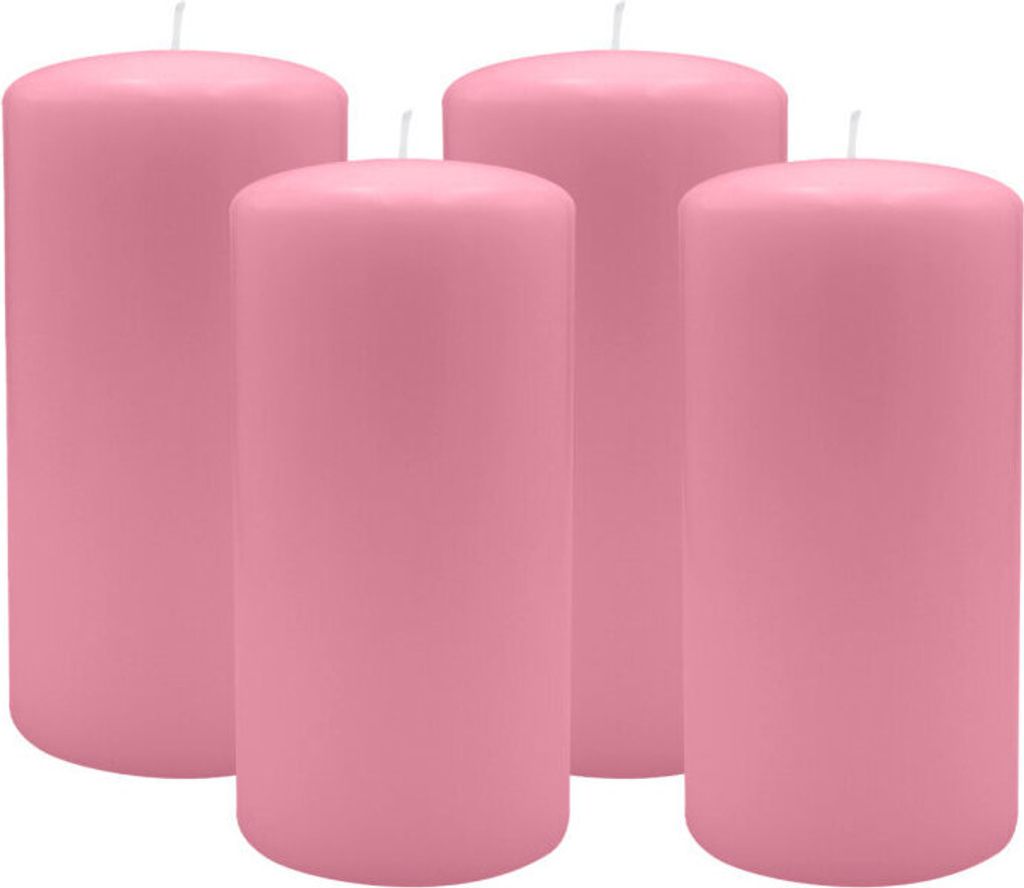 4er Set Adventskranzkerzen Altrosa Ø 80 x 150 mm