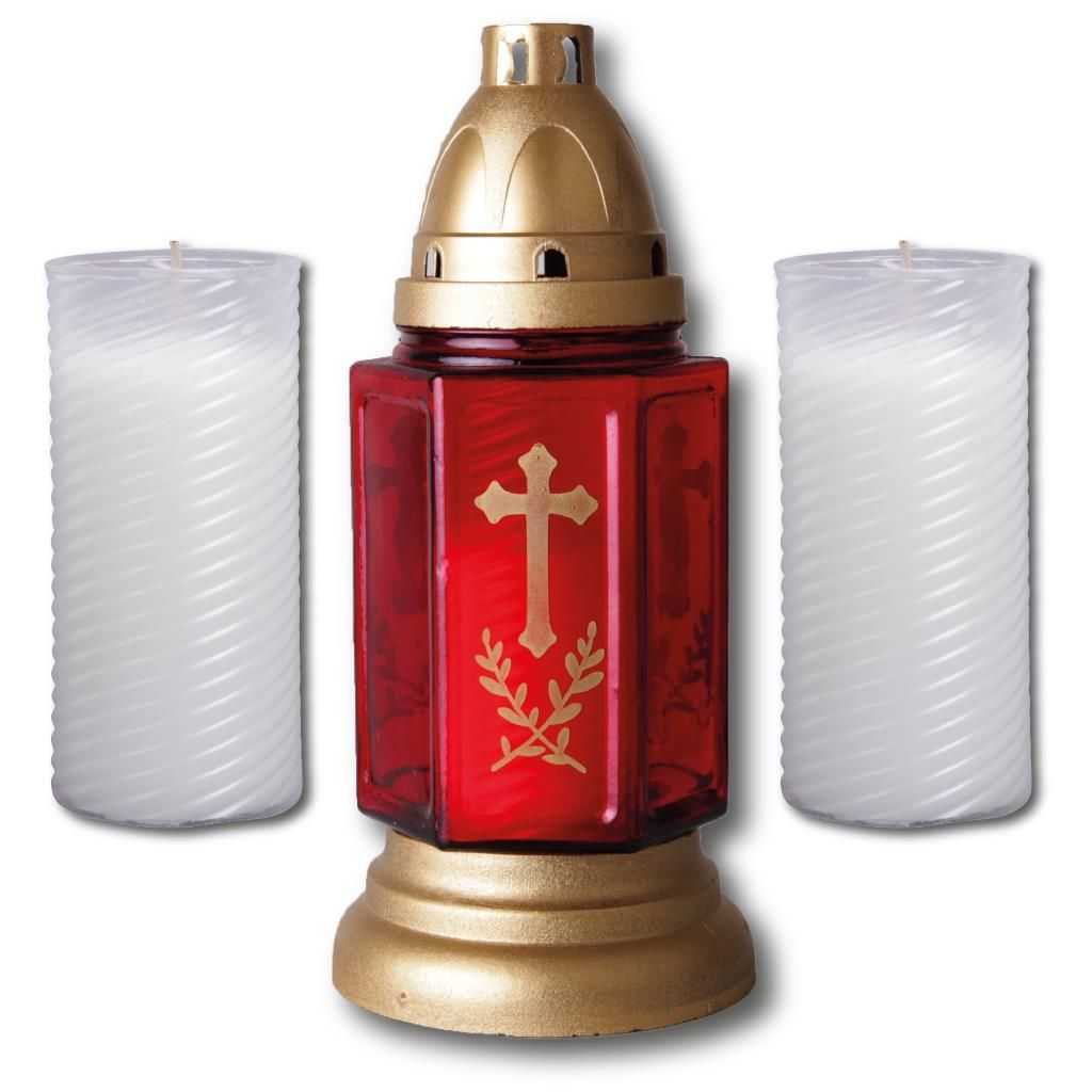 HScandle Grabkerze Glas - Lyrica Baum Design Mit 3 Kerzen (ca. 40h Brenndauer)