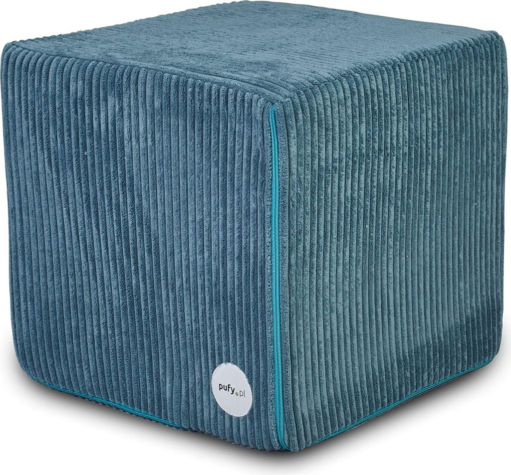 Ecopuf, Sitzhocker, Fußhocker aus Cordstoff, Quadratischer Hocker, 40x40cm