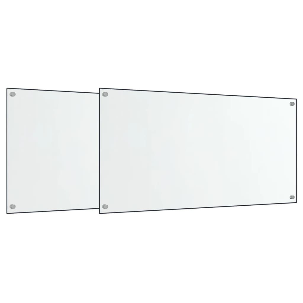 Küchenrückwände 2 Stk. Transparent 80x40 cm Hartglas