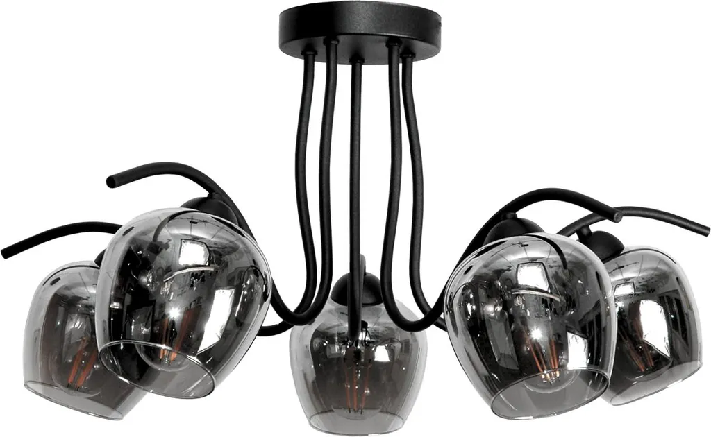 Suspension pour salon et salle à manger Rufi Grey noir verre graphite