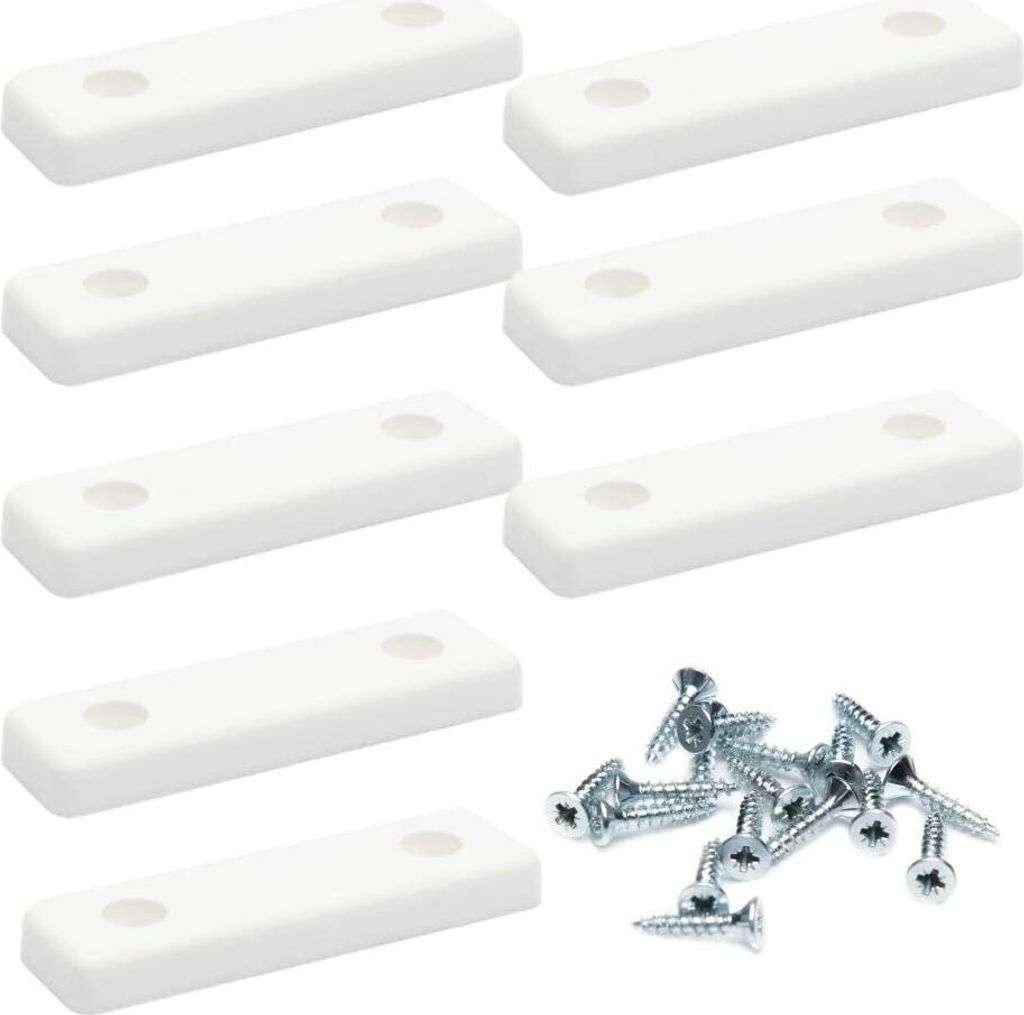 8x sossai Möbelgleiter in Weiß inkl. Schrauben 50x14x5mm Produktbild 