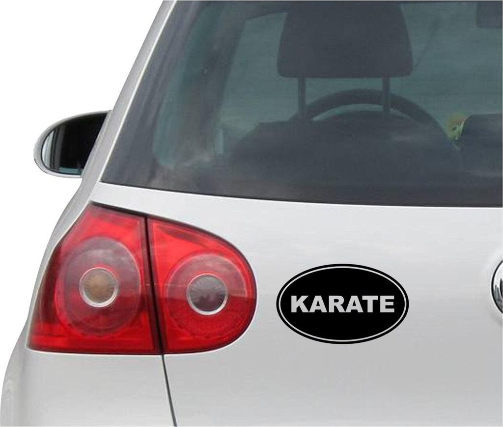 Aufkleber / Autoaufkleber - JDM - Die cut - KARATE EURO OVAL - Martial Arts - Folie Auto Decal Sticker - schwarz - 139mmx86mm