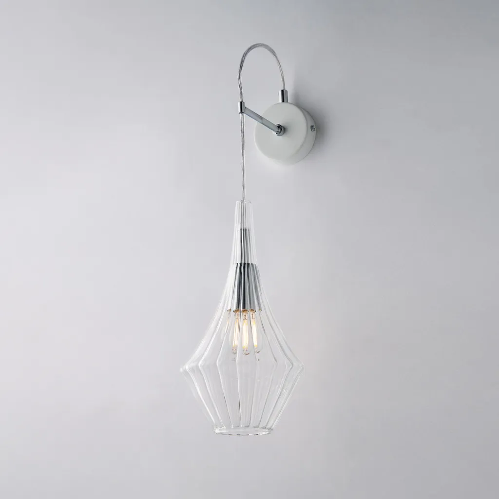 Applique Zeus Moderna Vetro Trasparente Pyrex 1 Luce | Design Minimal