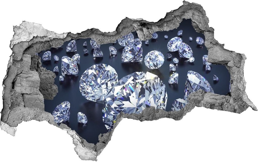 Selbstklebender Loch-3D-Aufkleber 95x73 cm Diamanten Produktbild 