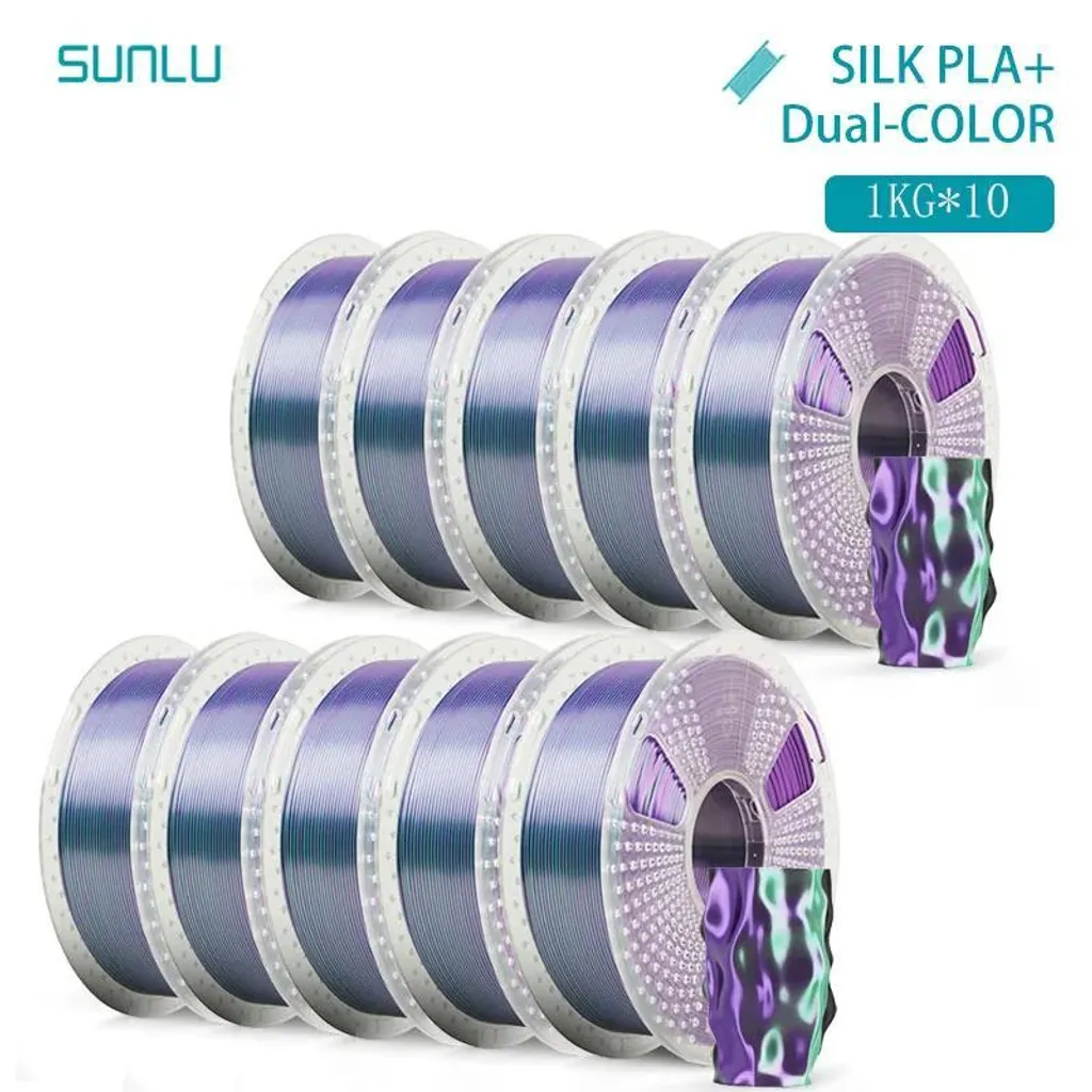 Filament PLA 3D anti-noeud vert violet pour impressions sans échec
