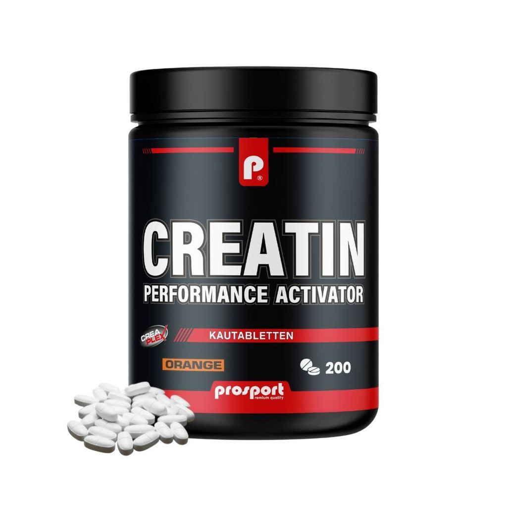 Prosport CREATIN Kautabletten, Geschmacksrichtung: Orange, Performance Activator, 200 Tabletten 519g Dose