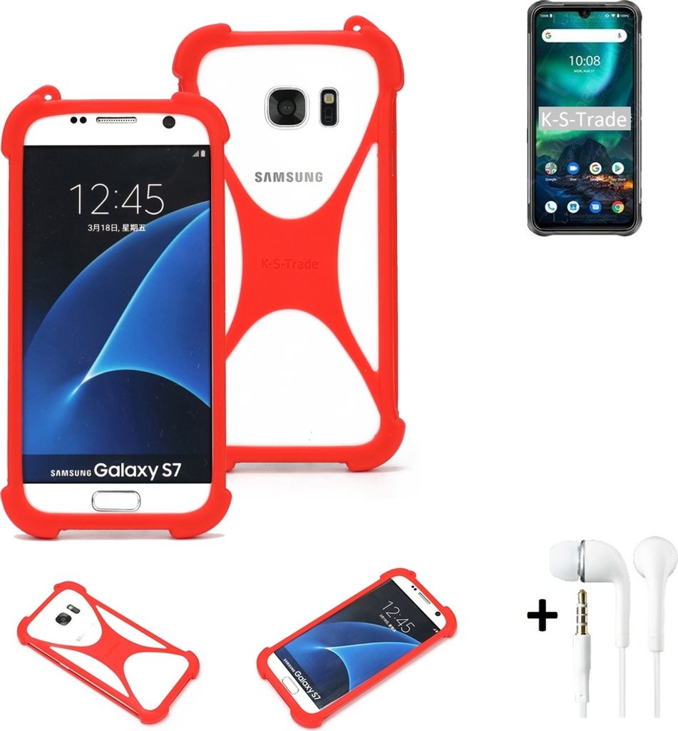 Handy-hülle + Kopfhörer kompatibel mit UMIDIGI Bison Schutz-hülle Bumper Silikon Schutz Hülle Cover Case Silikoncase Silikonbumper TPU Softcase