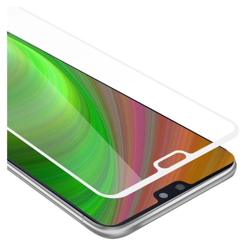 Cadorabo Panzerfolie für Huawei P20 Schutzfolie in Weiß Vollbild Folie Tempered Display Schutzglas