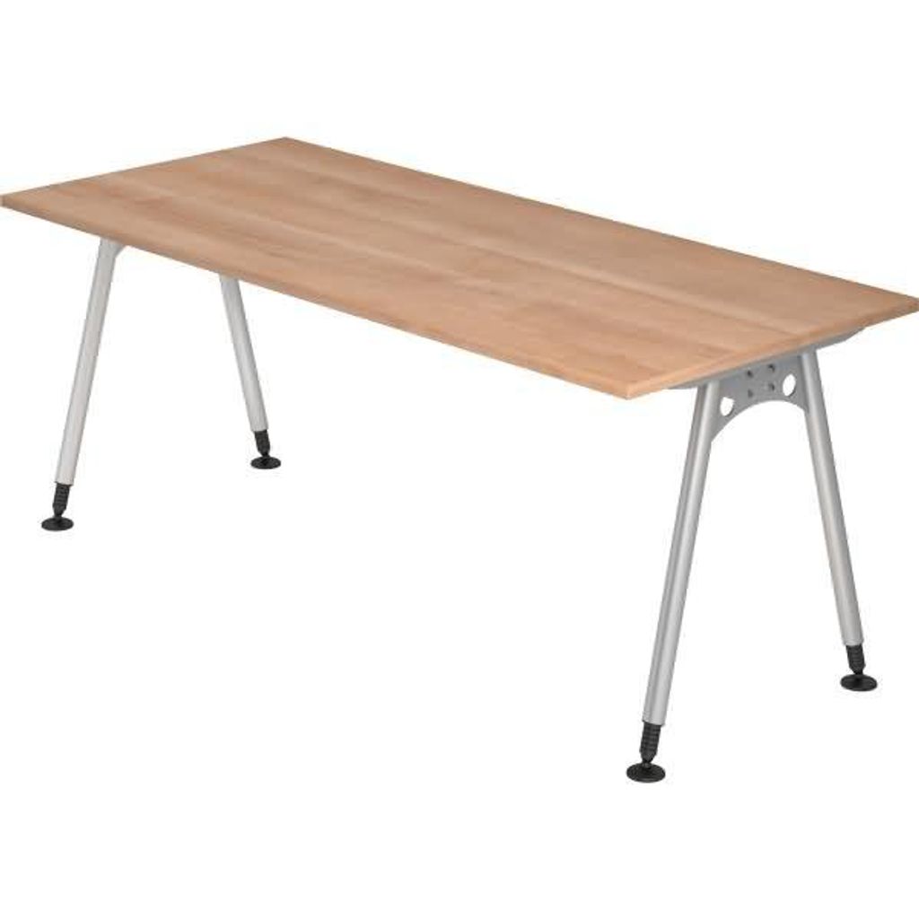 Schreibtisch A-Fuß 180x80cm Nussbaum