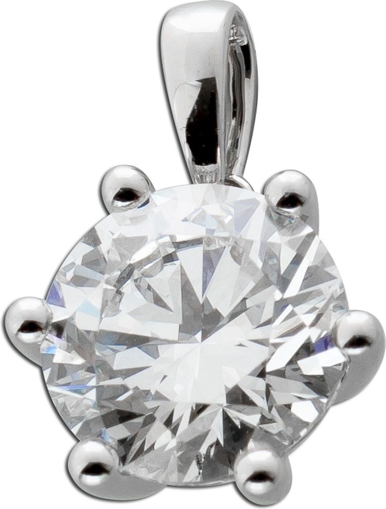 Solitär Anhänger 2,00ct Weißgold 585 14K Lab Grown Diamond Brillant IGI Zertifikat
