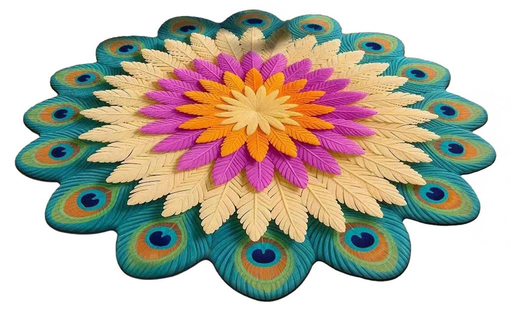 Kieselgur-Fußmatte mit realistischem 3D-Regenbogen-Sonnenblumenmuster, schnelltrocknend, rutschfest und saugfähig