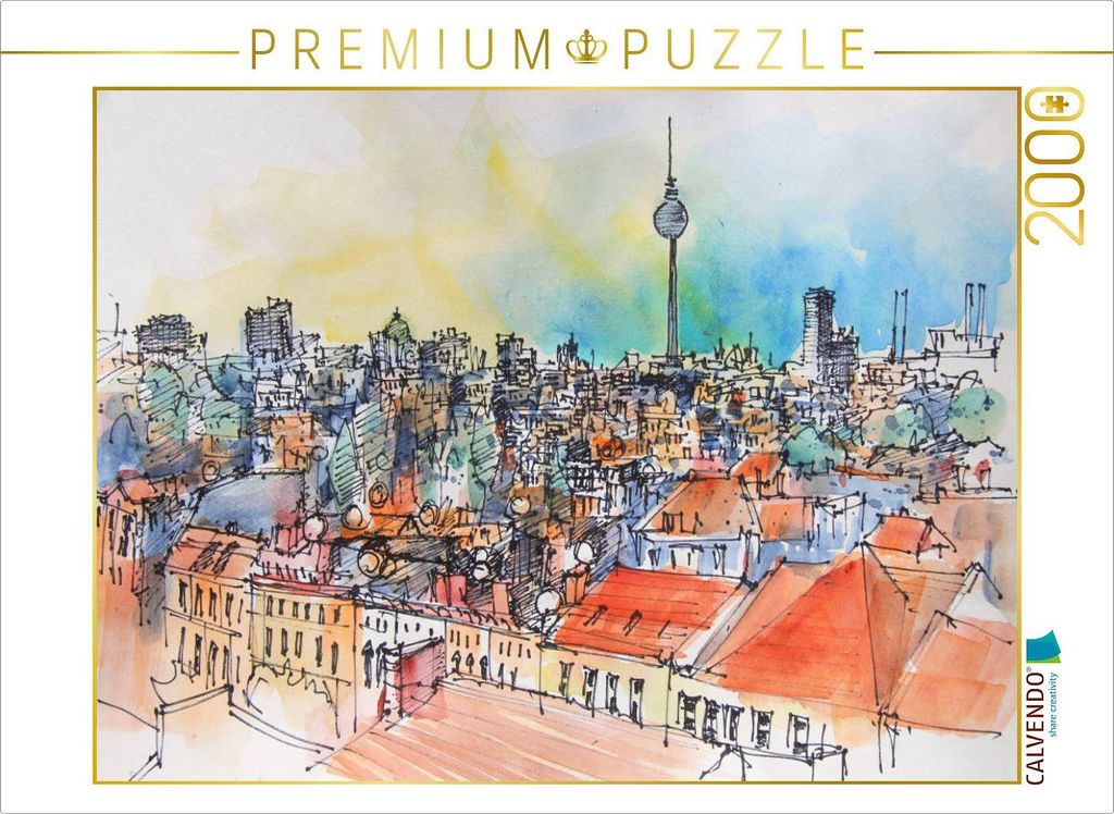 CALVENDO Puzzle Blick vom "Klunkerkranich" auf Berlin 2000 Teile Puzzle quer | 2000 Teile Lege-Größe 90x67cm Foto-Puzzle für glückliche Stunden