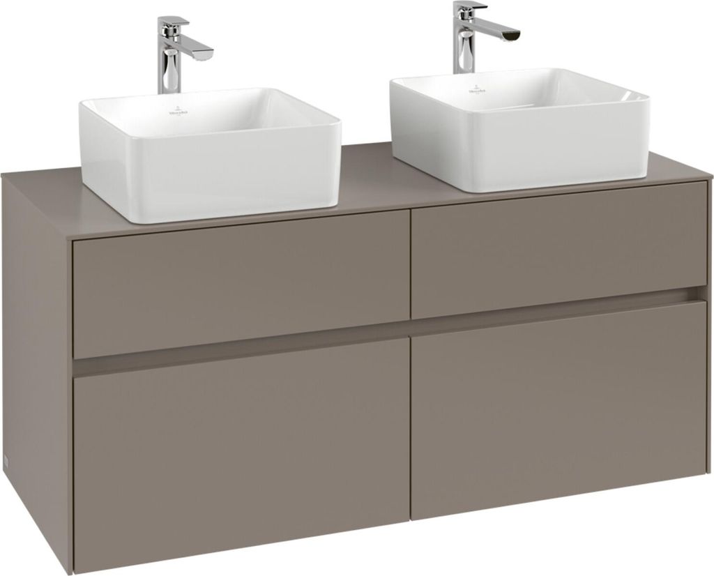 V&B Waschtischunterschrank Collaro 120x54,8x50cm, f 2 WT, LED 8,8W, bla Oa