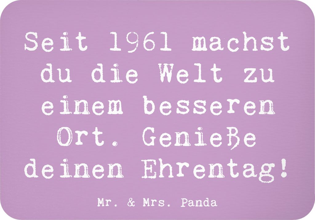 Mr. & Mrs. Panda magnet Spruch 1961 Geburtstag Freuden - Lavendeltraum - Geschenk, Wertschätzung, whiteboardmagnet, küchenmagnet, Erinnerungen, g...