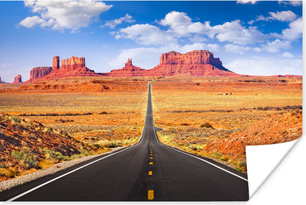 MuchoWow Poster Route 163 Vereinigte Staaten 30x20 cm - Plakate - Print