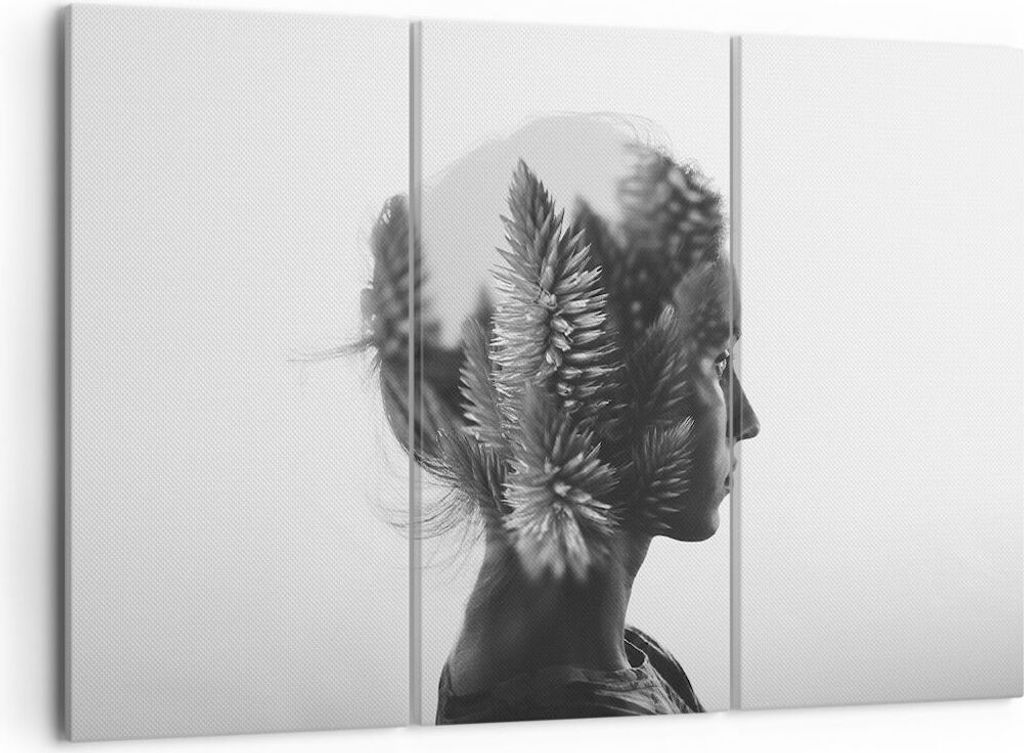 Bild auf Leinwand - Leinwandbild - Frau Abstraktion - 105x70cm - Wand Bild - Wanddeko - Wandbilder - Leinwanddruck - Bilder - Kunstdruck - Wanddeko...