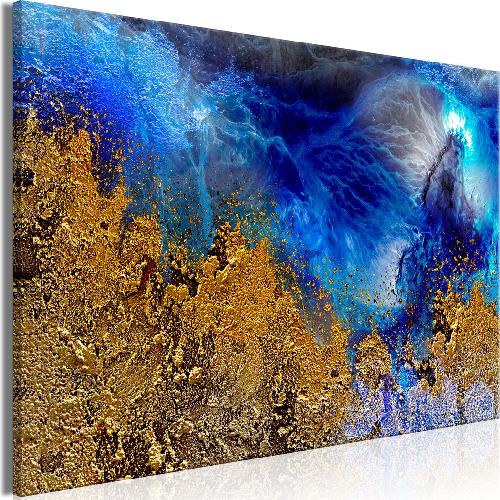 Italienischer Leinwand Leinwandbild - Gold of the Ocean (1 Part) Wide 90x60 cm Abstrakt a-A-10004-b-a