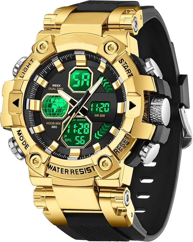 Orologio Militare Uomo Blu Outdoor Impermeabile 5ATM Cronometro
