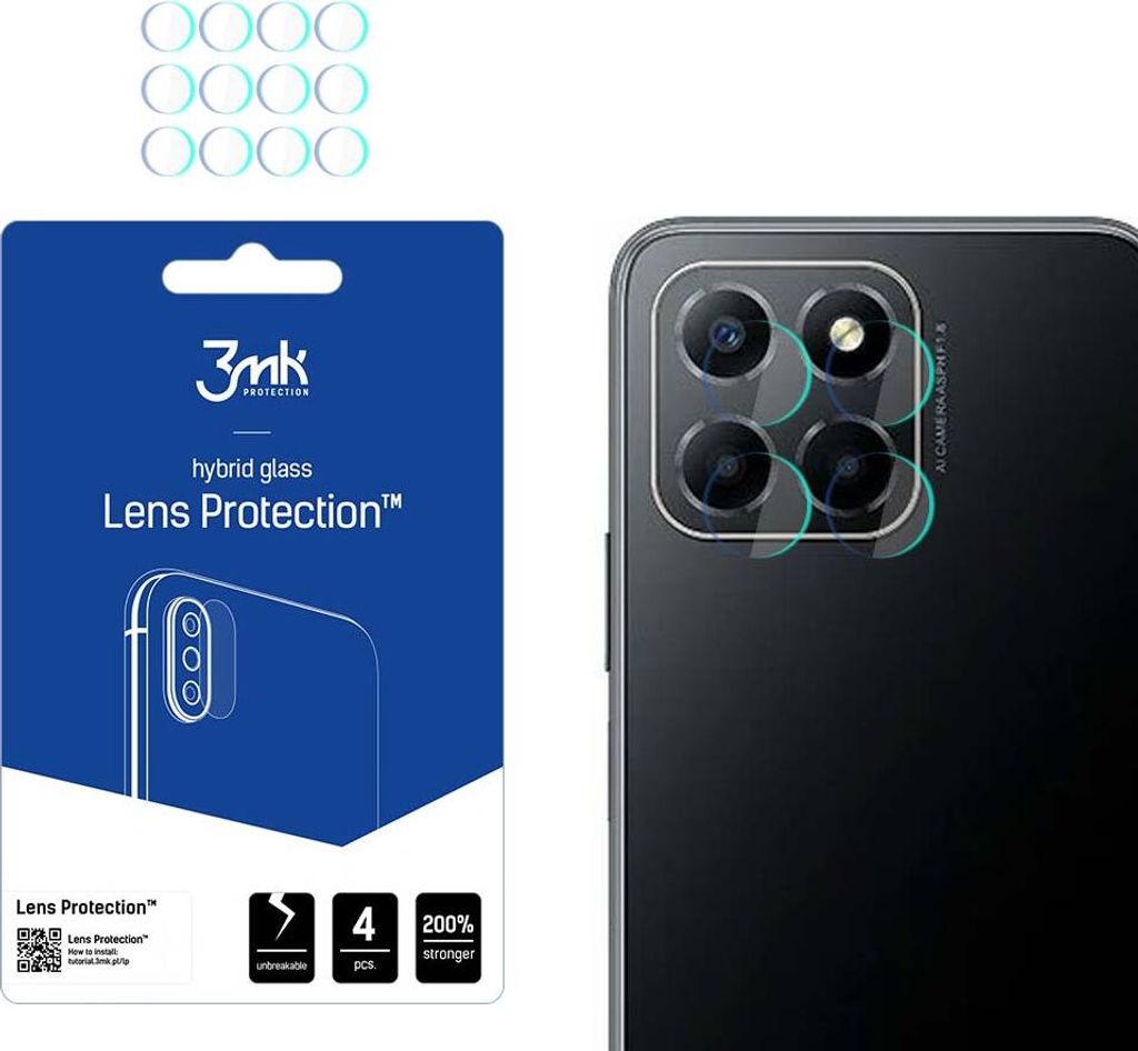 3mk Hybridglas Lens Protection für Honor X6 Kamera Objektiv Kameralinse 0,16mm 6H (4 Stück)