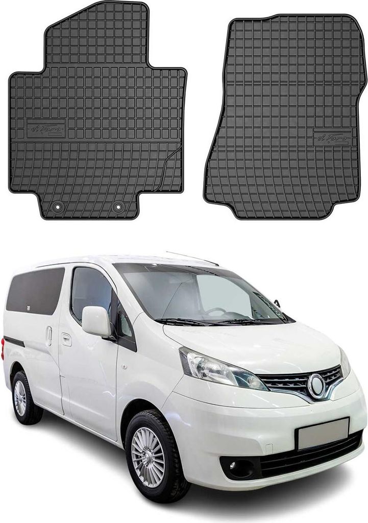 OMAC Gummi Fußmatten für Nissan NV200 2009-2021 Automatten Gummi Schwarz 2tlg