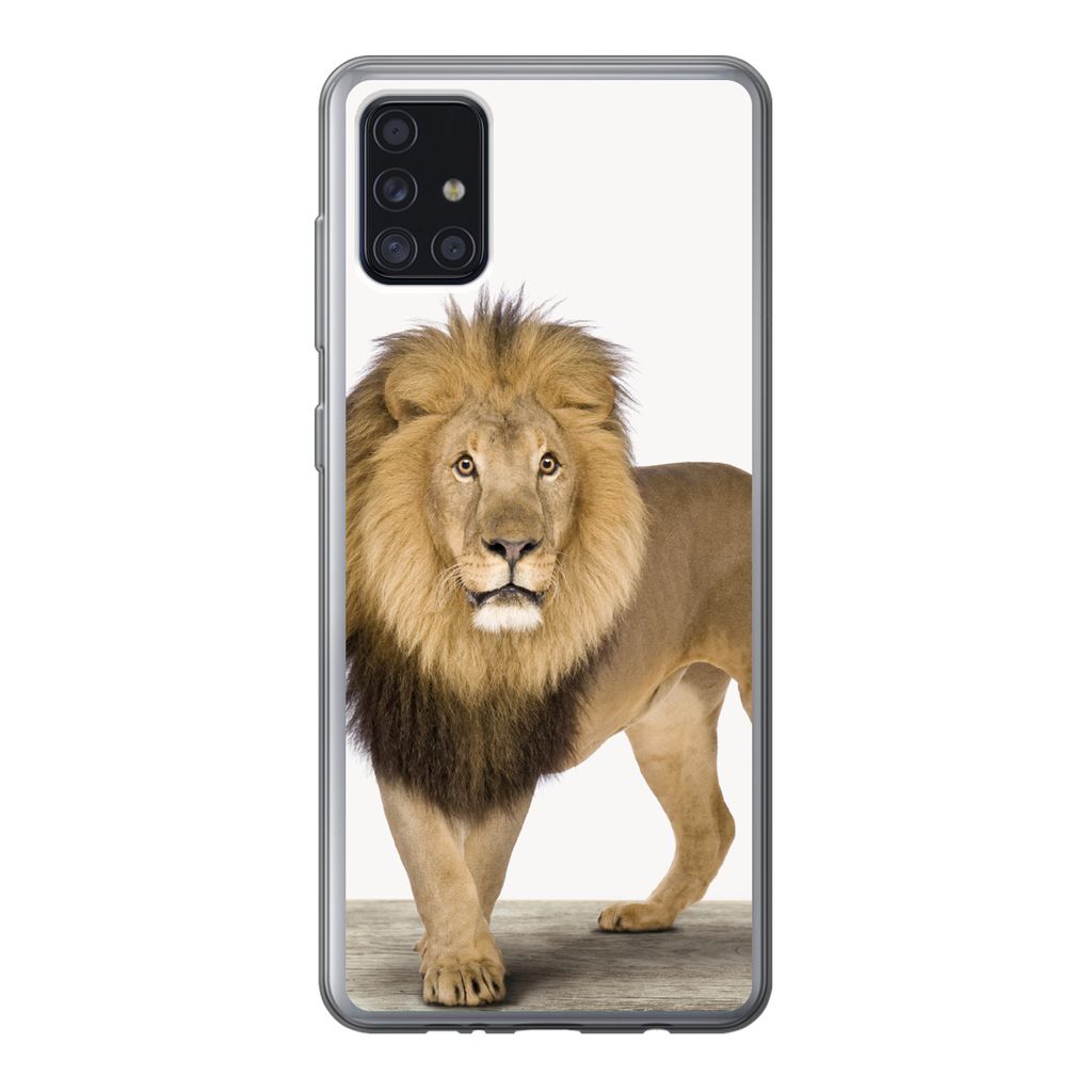 MuchoWow Handyhülle Schutzhülle Hülle für Samsung Galaxy A52 5G Jungen - Löwe - Tiere - Kinder - Mädchen Silikon Softcase Handy Hülle - Um...