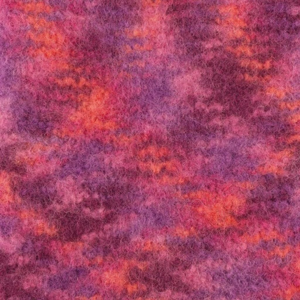 Gründl Filzwolle color, 50 Gramm,100 % Schurwolle, Filzen in der Waschmaschine 30 lila-pink-orange