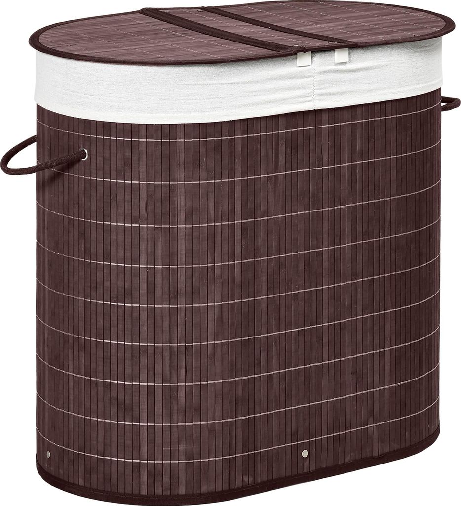 Panier à linge HOMCOM, 100 L, avec couvercle, 2 sacs à Image du produit 