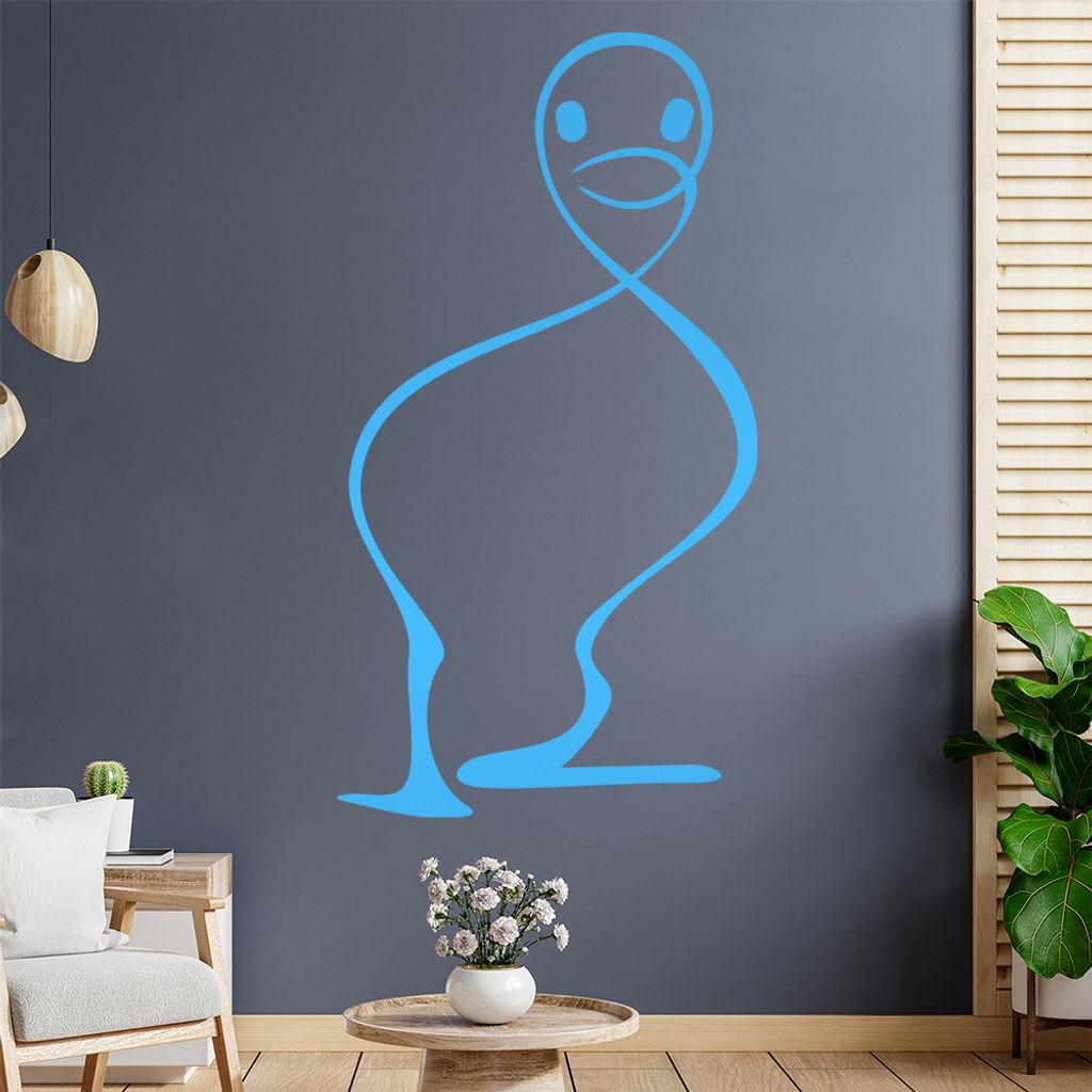 Ente Linien Wandtattoo in 6 Größen - Wandaufkleber Wall Sticker - Dekoration, Küche, Wohnzimmer, Schlafzimmer, Badezimmer