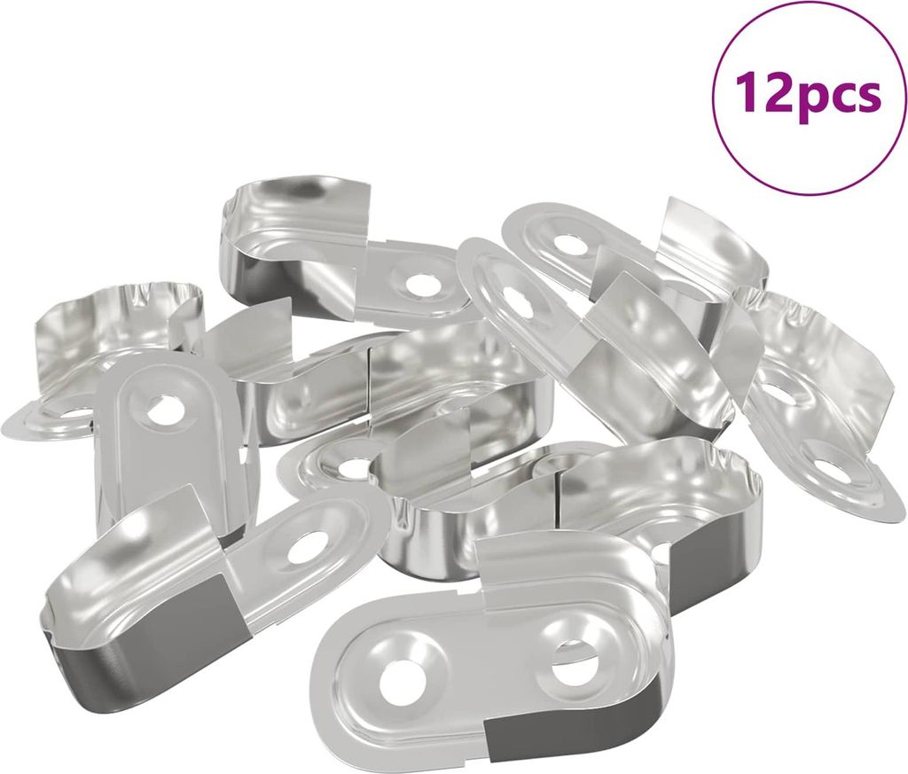 Kleiderstangenhalter 12 pcs Weißes Zink 40 x 18 x 10 mm Eisen