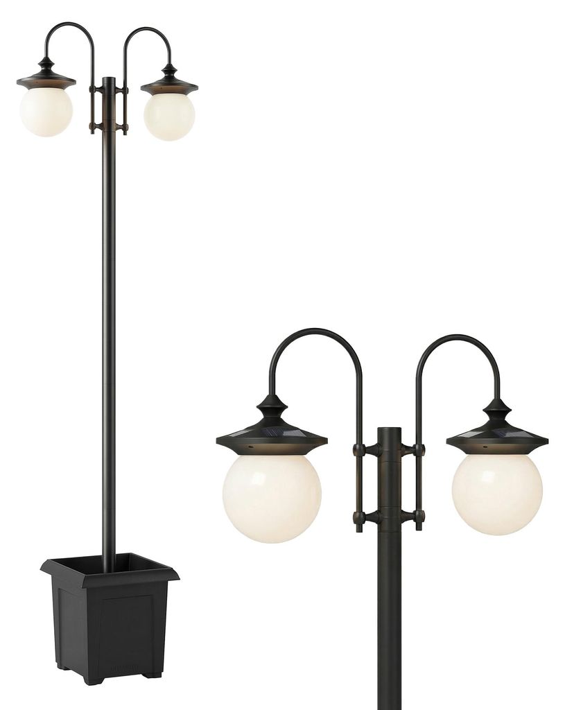 Outsunny zonne-energie lantaarn met voet, 182 cm, hoogte Productafbeelding 