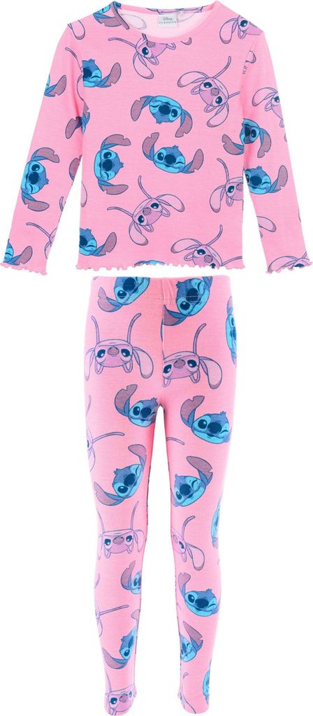 2tlg.Outfit Langarmshirt & Leggings Disney Stitch Pink 98 cm
