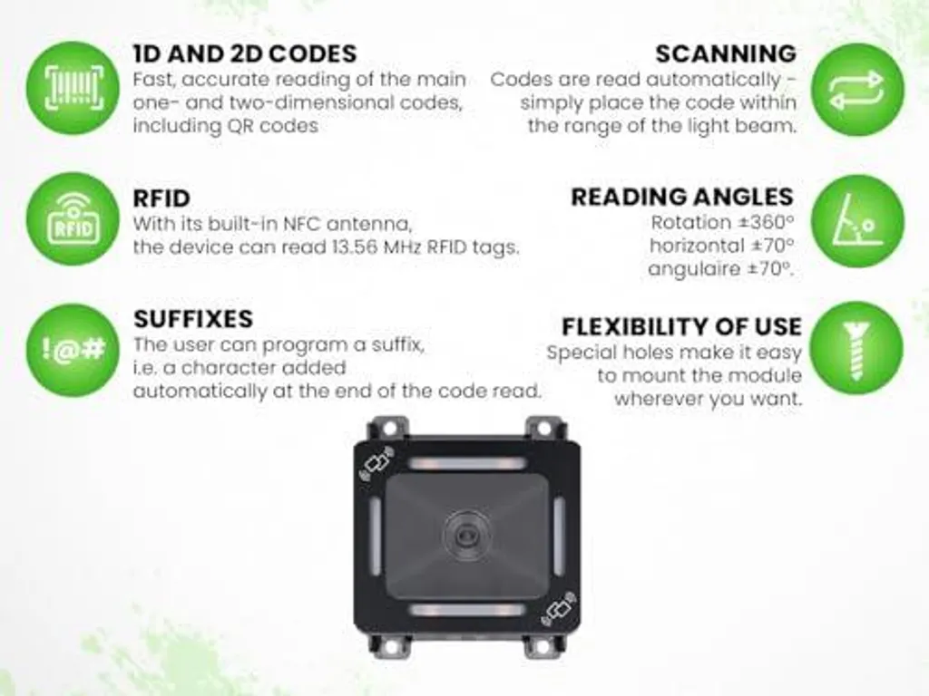 Module de lecture QR code pour borne et automate HDWR HD-SM820 1D/2D - 10