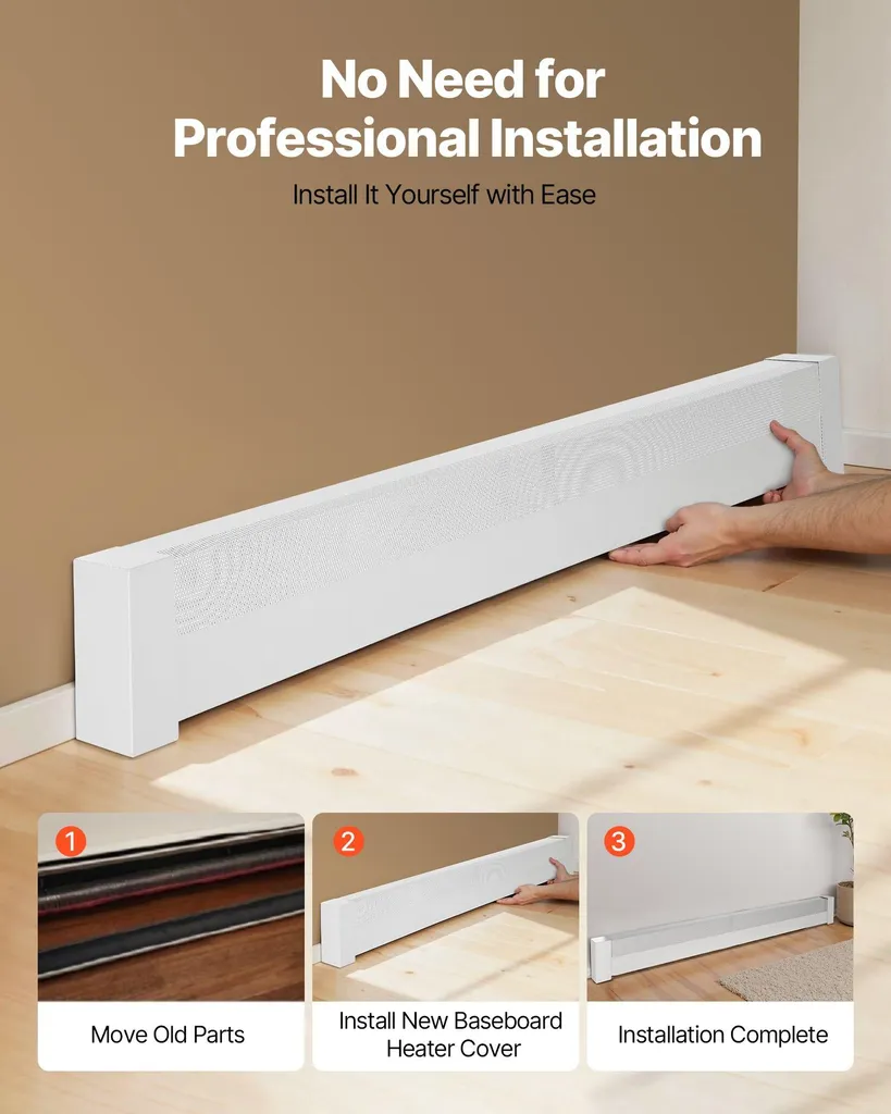 Habillage de radiateur électrique standard blanc en acier série Basic - 5