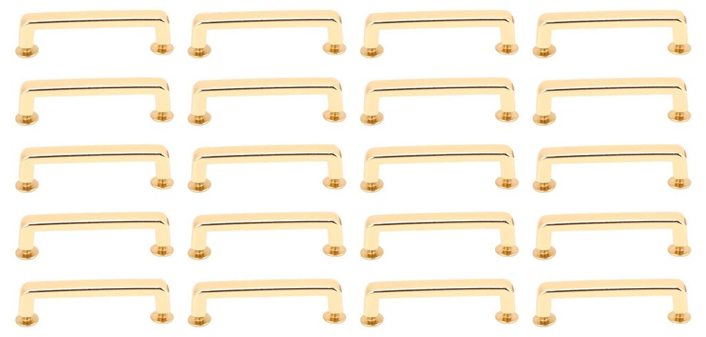20 Stück Brückenschnallen, quadratisch, aus Zinklegierung, für Lederarbeiten, 38,5 x 7 x 6,5 mm, mit PH-Schraube, goldfarben
