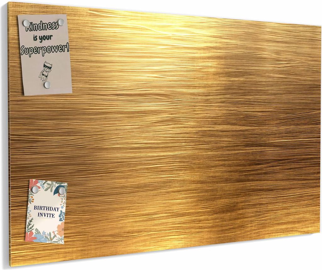 Magnettafel 90x60cm magnetisch & beschreibbar Metall-Board - Golden Textured Surface