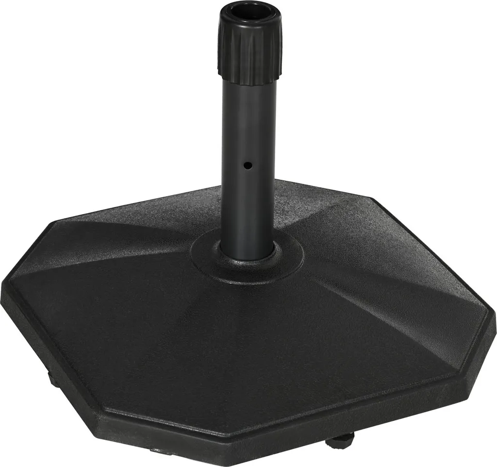 Pied de Parasol Stable 22kg Remplissage Ciment Noir pour Mât Ø38mm