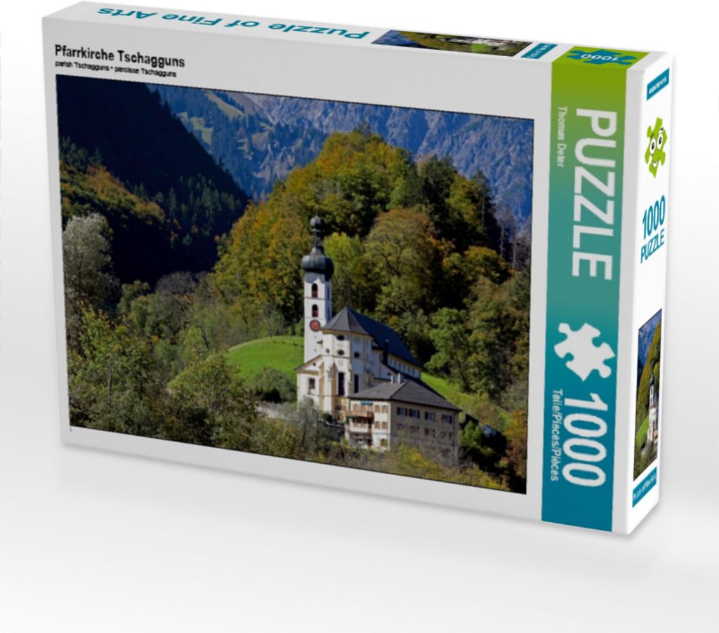 Calvendo Pfarrkirche Tschagguns 1000 Teile Puzzle quer 640x480mm, Deter Thomas; 7447021