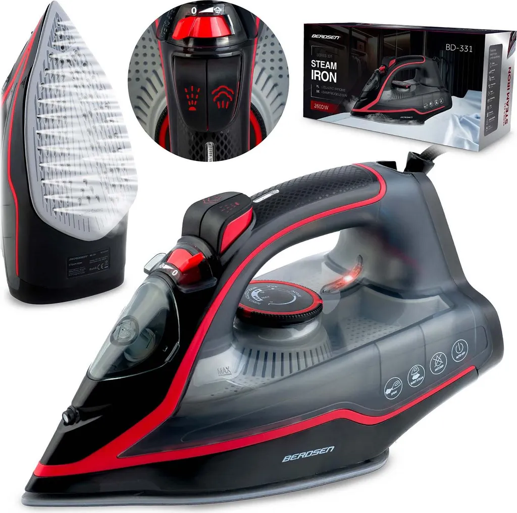 Berdsen BD-331 Ferro da Stiro Professionale 2600W con Piastra Ceramica