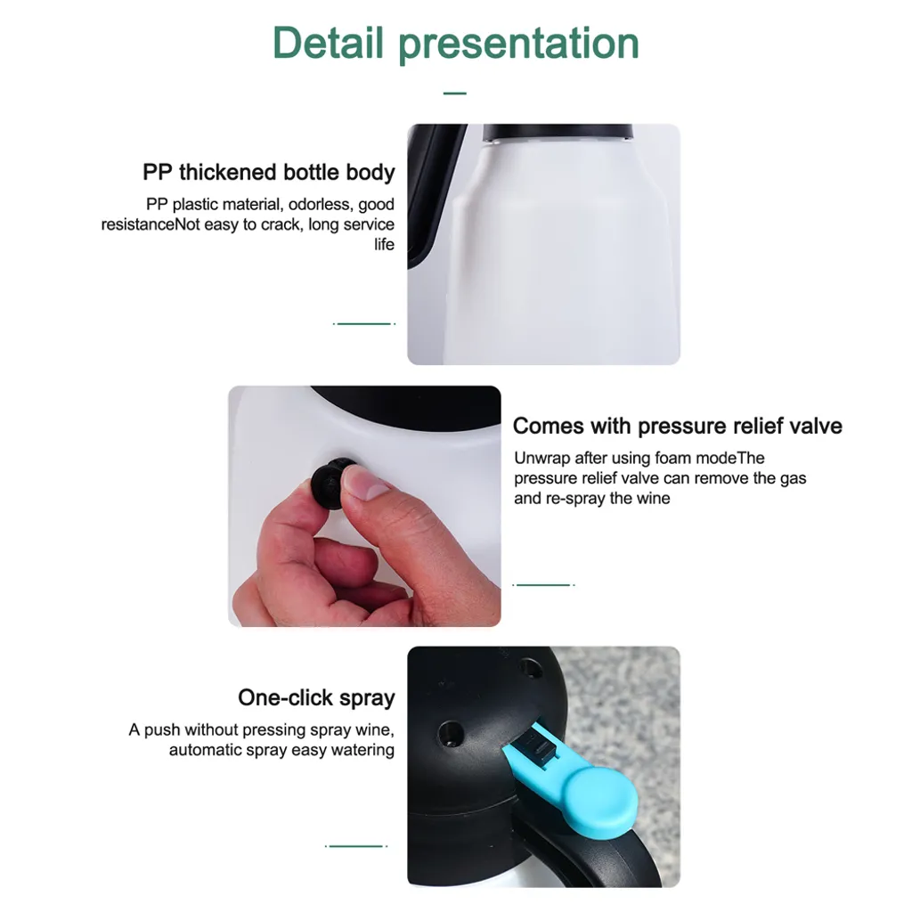 Bouteille de nettoyage électrique et pulvérisateur de mousse auto 1.8L