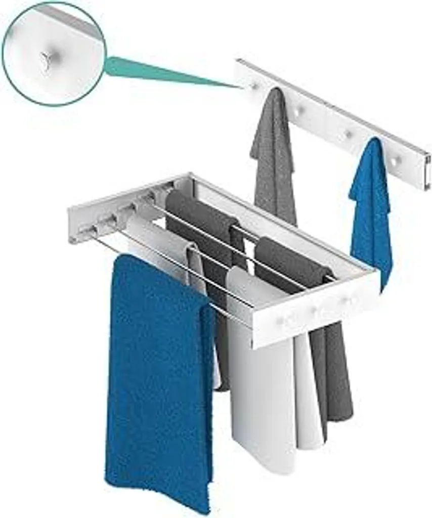 Stendino da Muro 80 cm Metallo | Libera il tuo Balcone e Appartamento