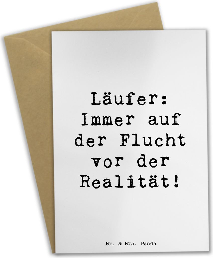 Mr. & Mrs. Panda babykarte Spruch Laufen Realitätsflucht - Produktbild 