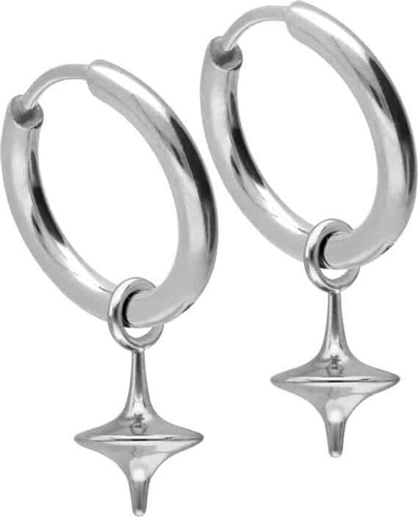 Chirurgenstahl Ohrclicker Creolen KREISEL Silber Innendurchmesser: 10mm + Designstärke: 2mm