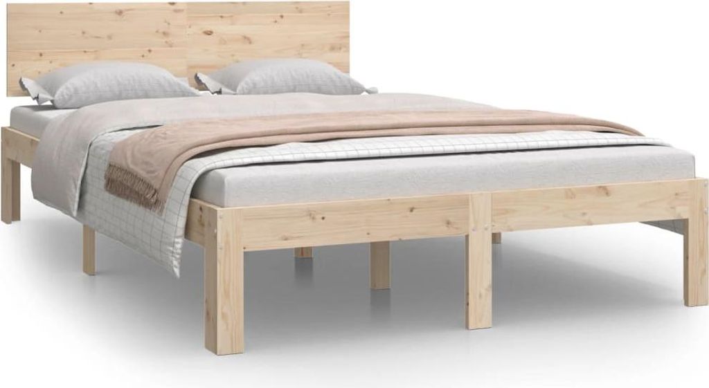 vidaXL Massivholzbett ohne Matratze 120x200 cm Kiefernholz Produktbild 