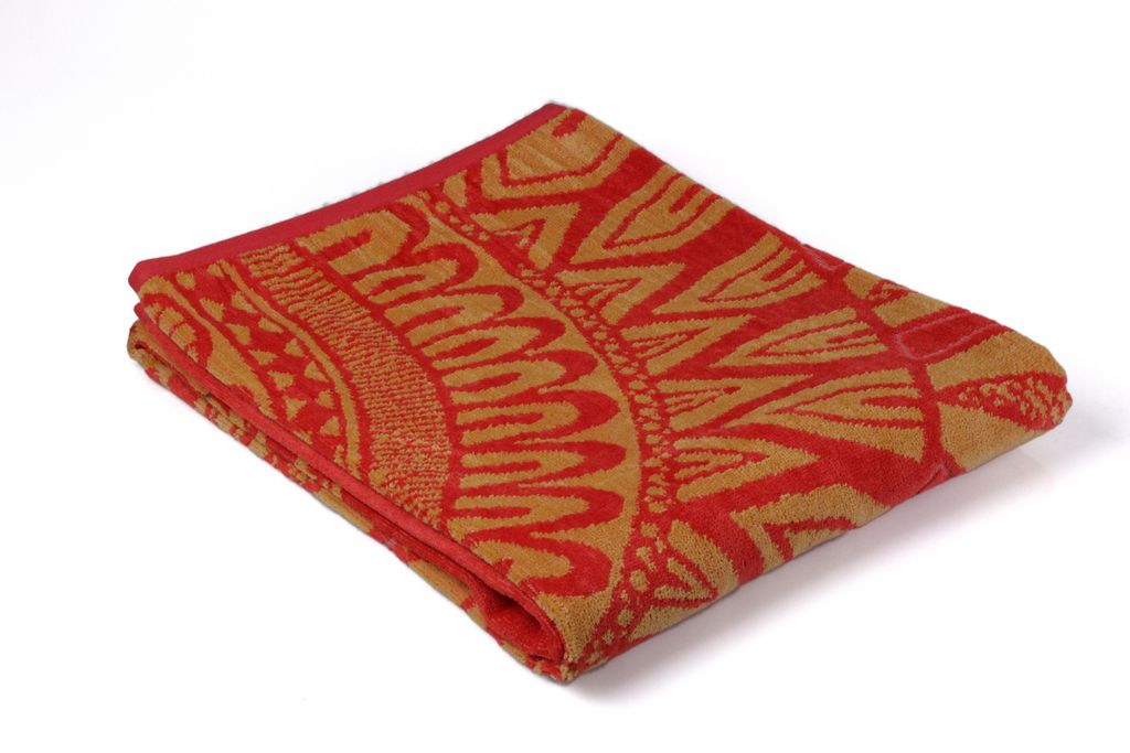PHLOX Strandtuch 90 x160 cm Badetuch Strandlaken Handtuch Velours - 100% Baumwolle - 580 gram - Weich - Marile Orange