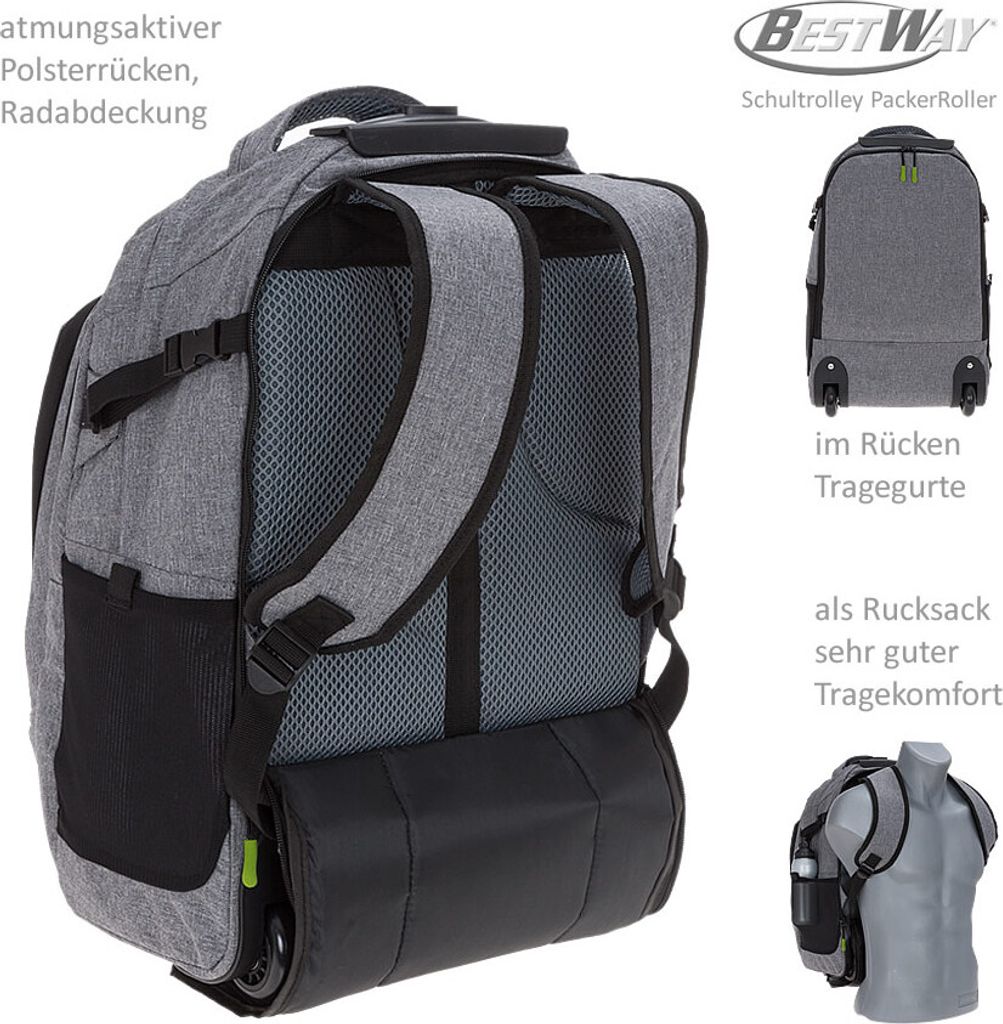 Schulrucksack Trolley Mit Rollen - Capybara Design Höhenverstellbar