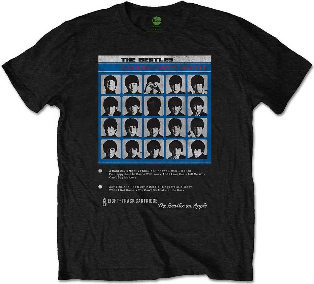 The Beatles - "Hard Days Night 8 Track" T-Shirt für Herren/Damen Uni RO2141 (XXL) (Schwarz)
