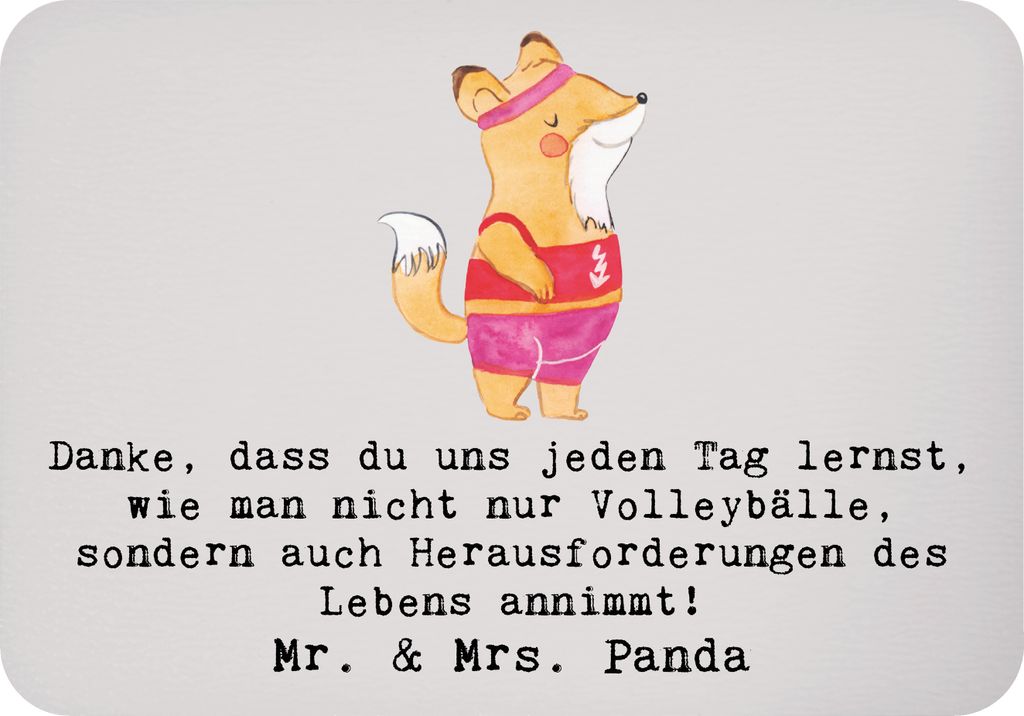 Mr. & Mrs. Panda magnet Volleyball Trainerin Inspiration - Grau Pastell - Geschenk, Danksagung, Sportarten, rechteckmagnet, haftmagnet, Kühlschran...
