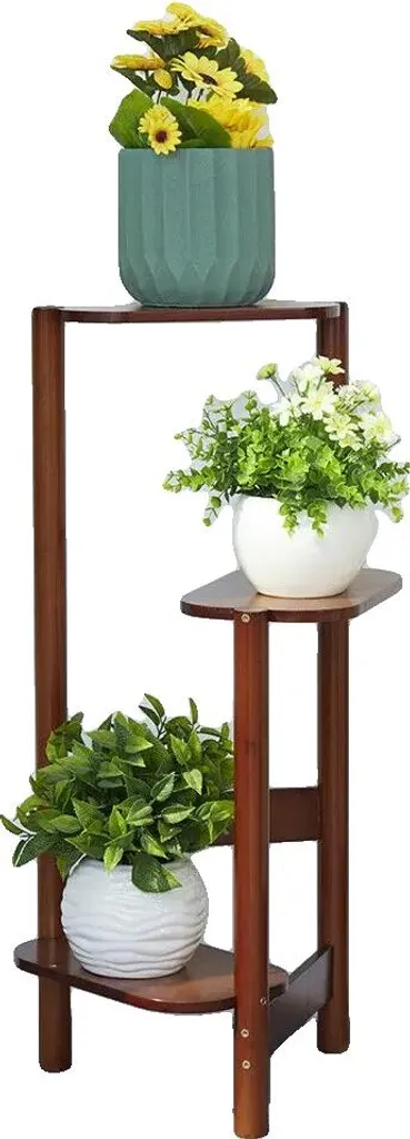 Étagère à fleurs escalier 3 étages en bambou marron pour votre intérieur